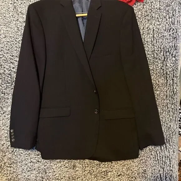Calvin Klein Men's Slim Fit Blazer 47 Navy Blue Formal Two-Button